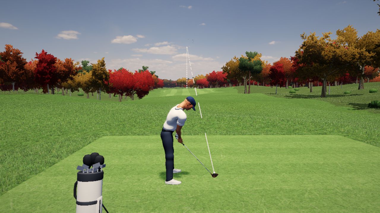 Autumn maples framing the tee at Maple Hollow